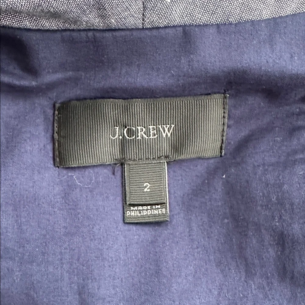 J. Crew Shawl Collar One Button Blazer Jacket in Gray/Blue Size 2